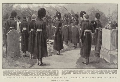 Una vittima della campagna del Sudan, funerale di un granatiere al cimitero di Brompton da Arthur Kemp Tebby